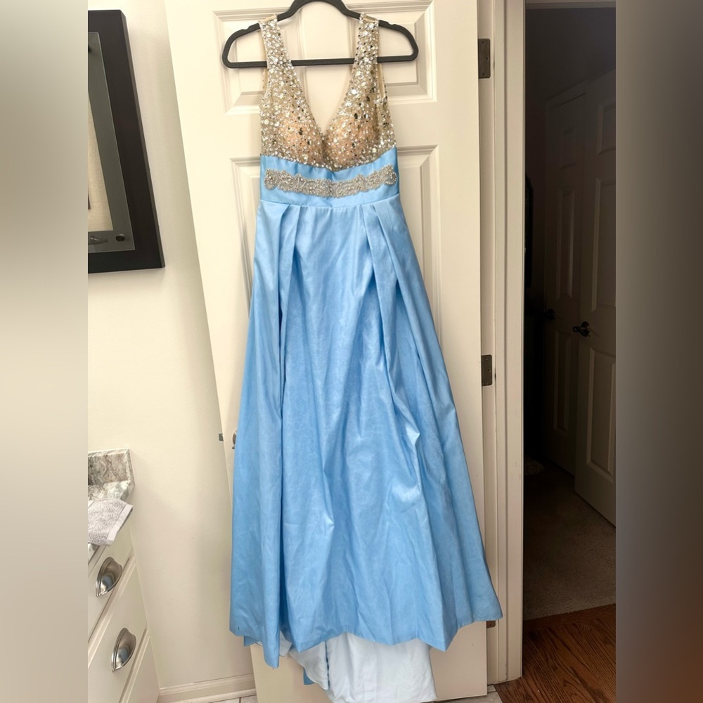 Blue Hebeos Size Small 4/6 dress long Sequins Jewels